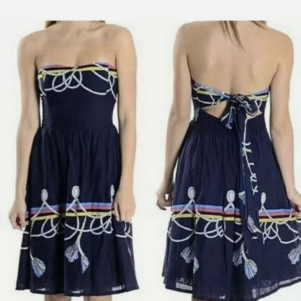 Anthropologie Blue Backless Dress